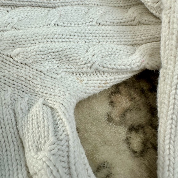 L.L. Bean Ivory Cable Knit Crewneck Sweater - Picture 5 of 6
